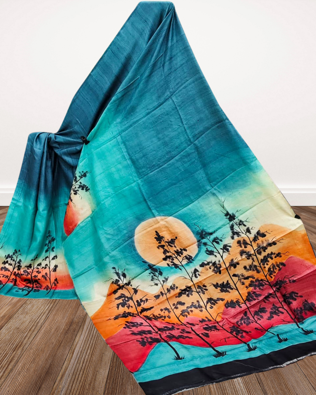 Bishnupuri Tussar Hand-Painted Saree