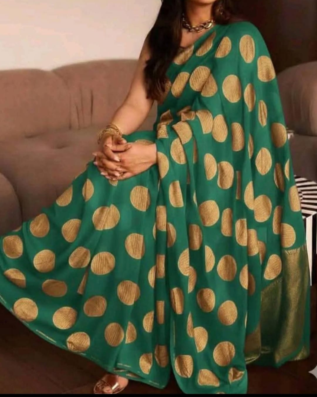 BANARASI HANDLOOM PURE KHADDI GEORGETTE SAREE With blouse