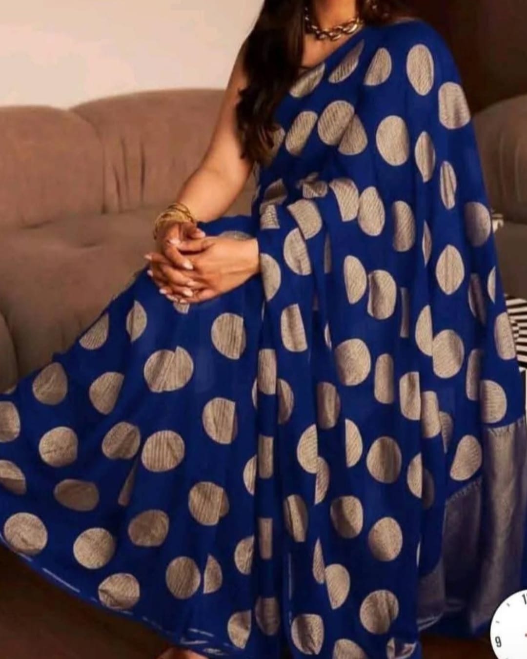 BANARASI HANDLOOM PURE KHADDI GEORGETTE SAREE With blouse