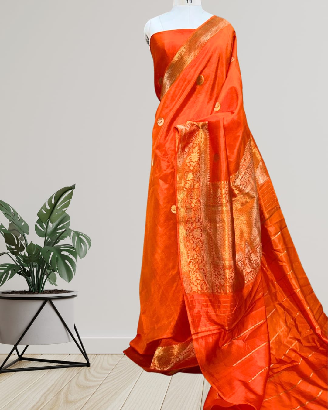 Product Name: Pure Handloom Banarasi Raw Mango Silk Saree