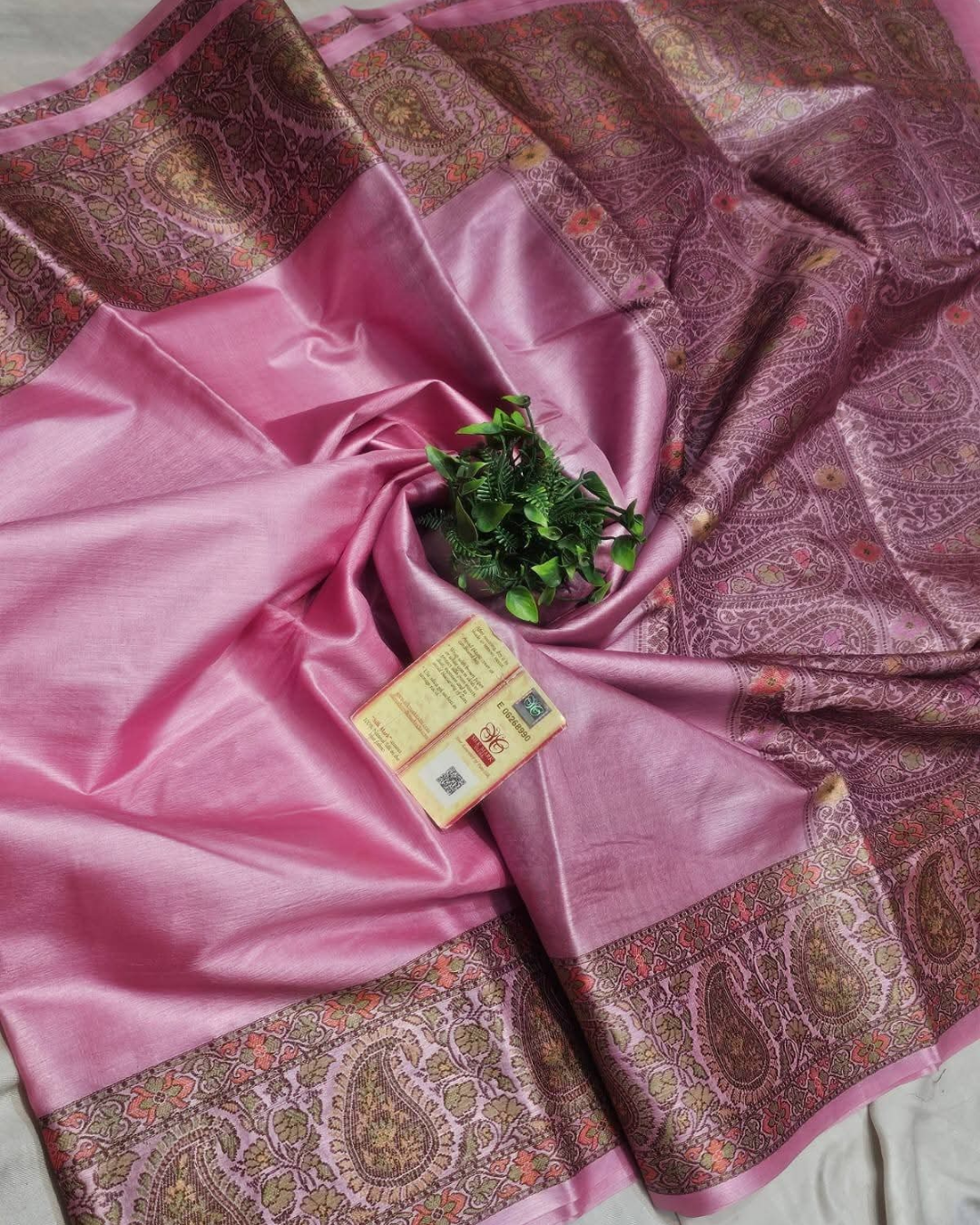 Hand-Painted Madhubani Tussar Ghicha Silk Saree with Silk Mark Certification