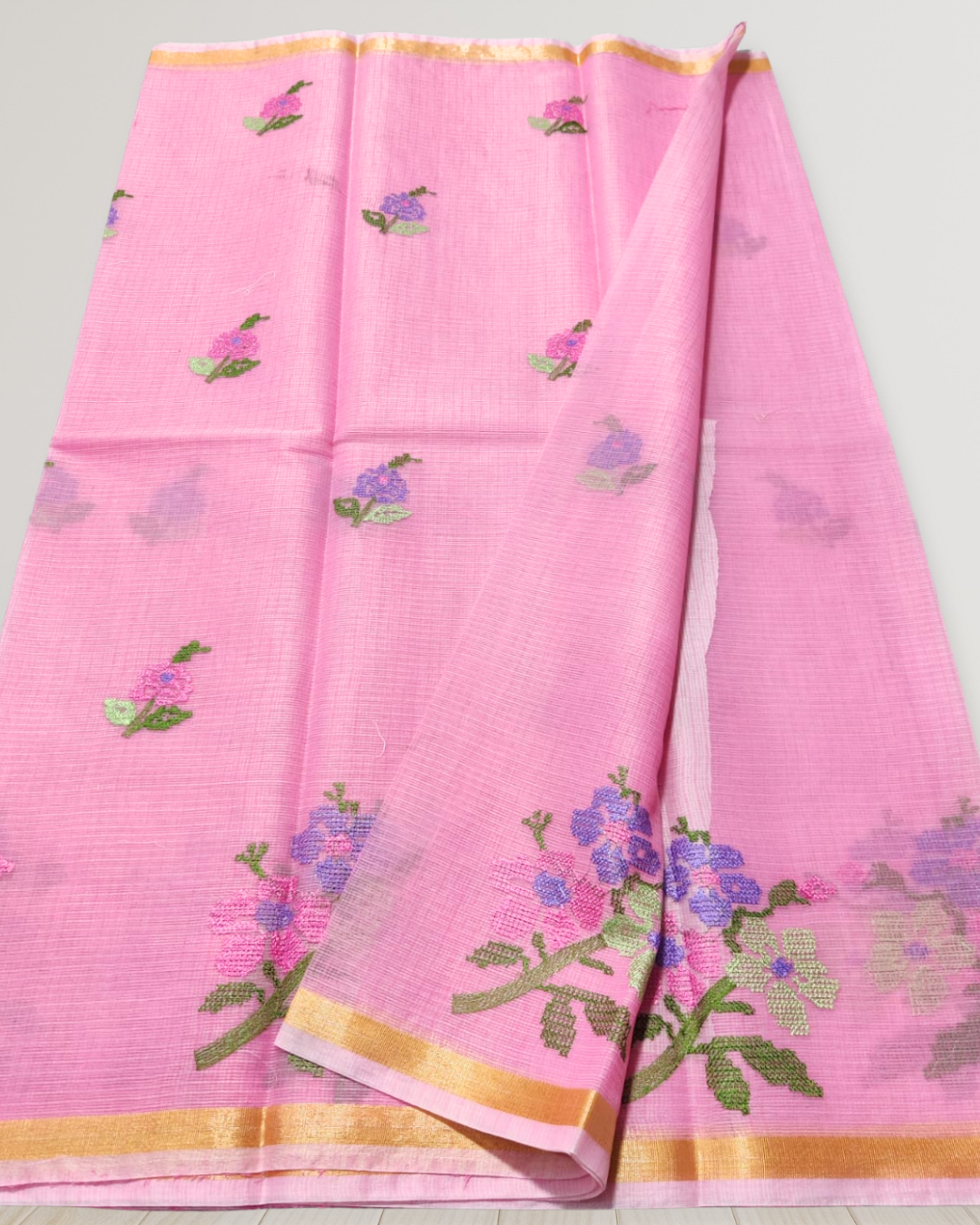 Graceful Mix Kota Cotton Saree with Blouse Piece