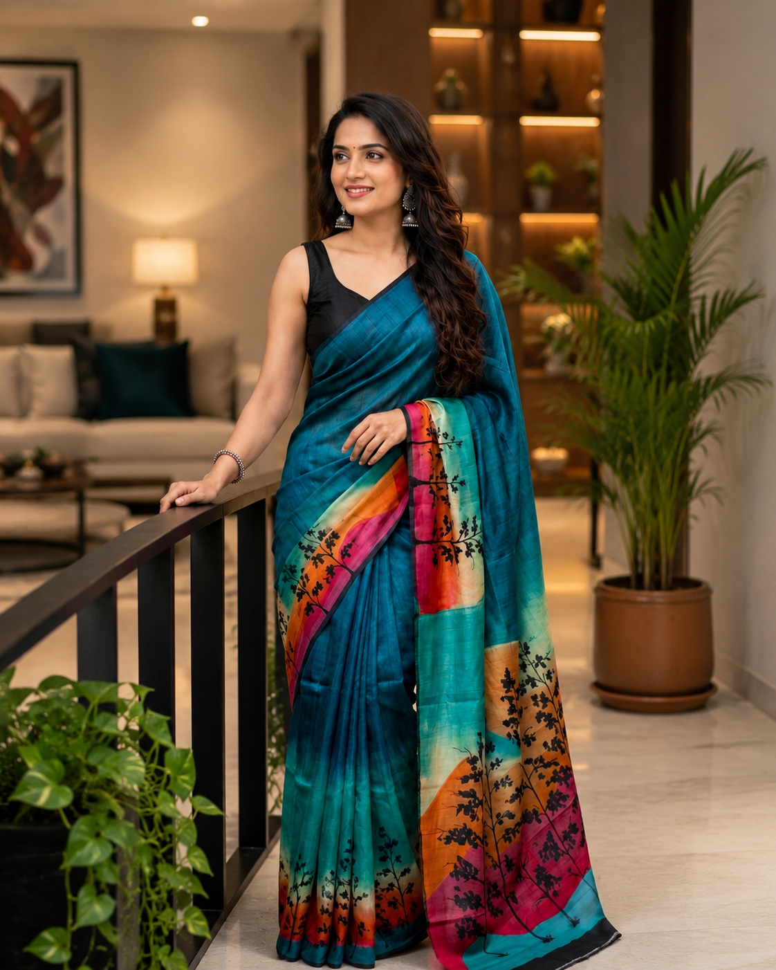Bishnupuri Tussar Hand-Painted Saree