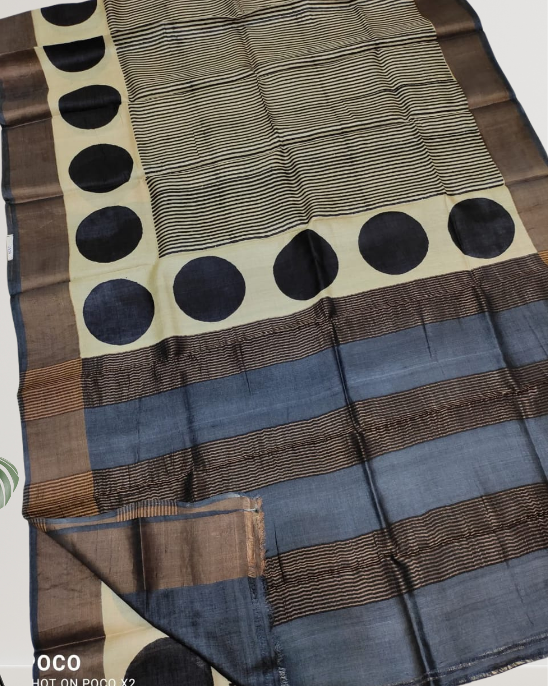 Hand Block Printed Zari Tussar Silk Saree | Silk Mark Certified | Pre-Booking