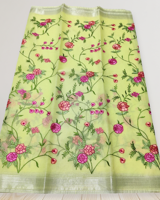 Graceful Mix Kota Cotton Saree with Blouse Piece