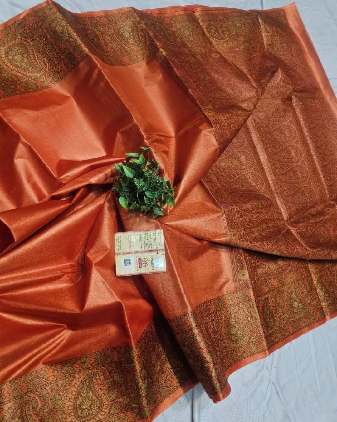 Hand-Painted Madhubani Tussar Ghicha Silk Saree with Silk Mark Certification