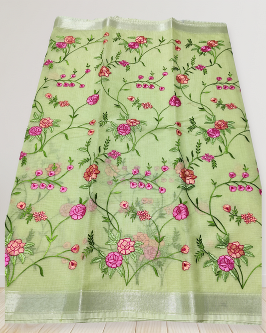 Graceful Mix Kota Cotton Saree with Blouse Piece