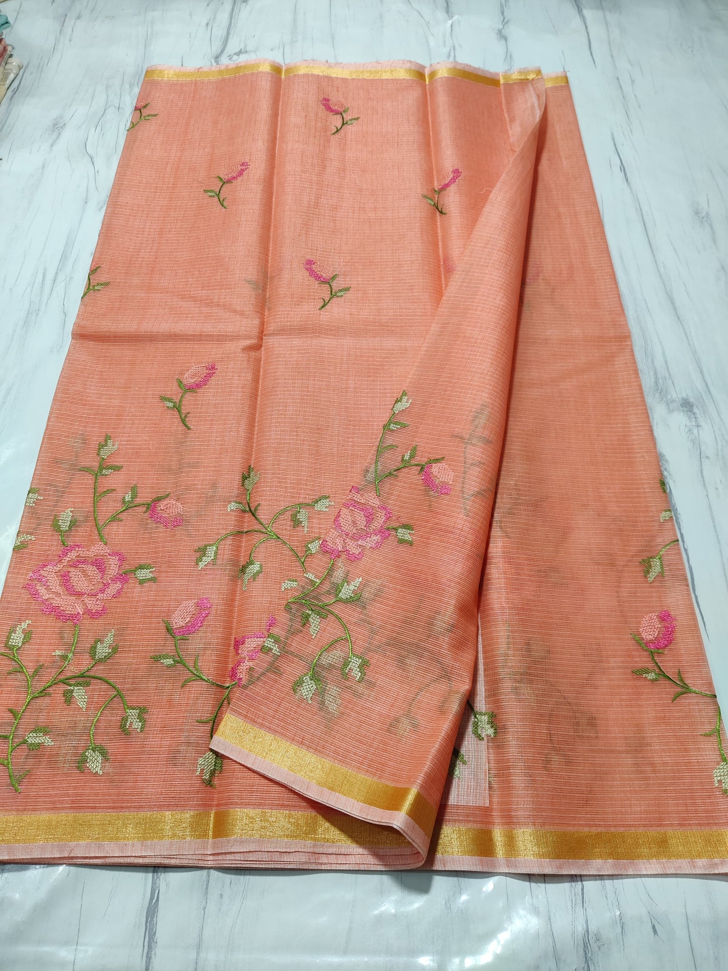 Graceful Mix Kota Cotton Saree with Blouse Piece