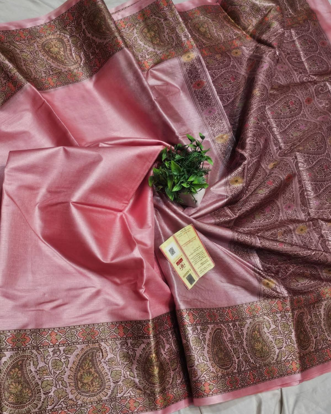 Hand-Painted Madhubani Tussar Ghicha Silk Saree with Silk Mark Certification