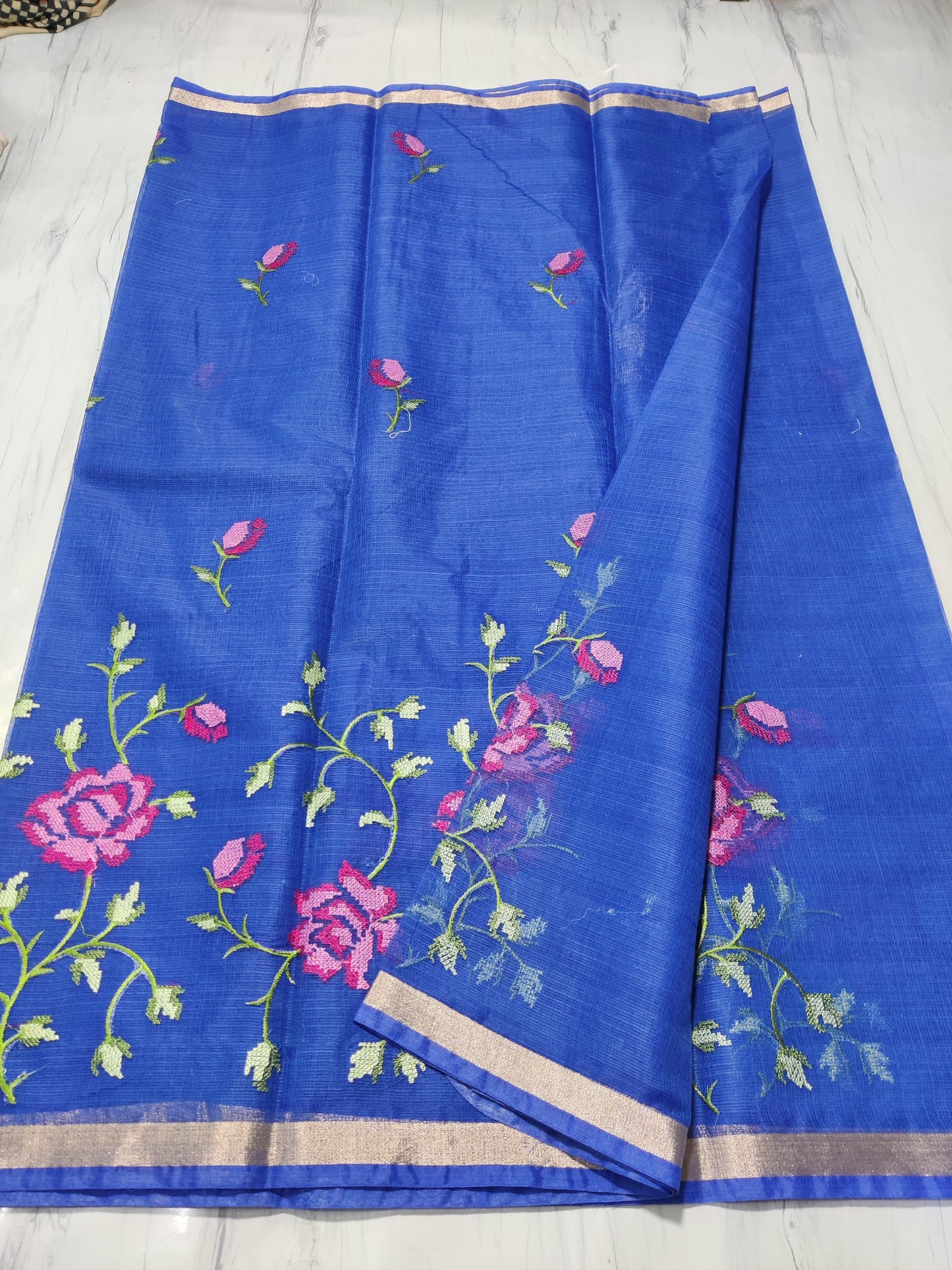 Graceful Mix Kota Cotton Saree with Blouse Piece