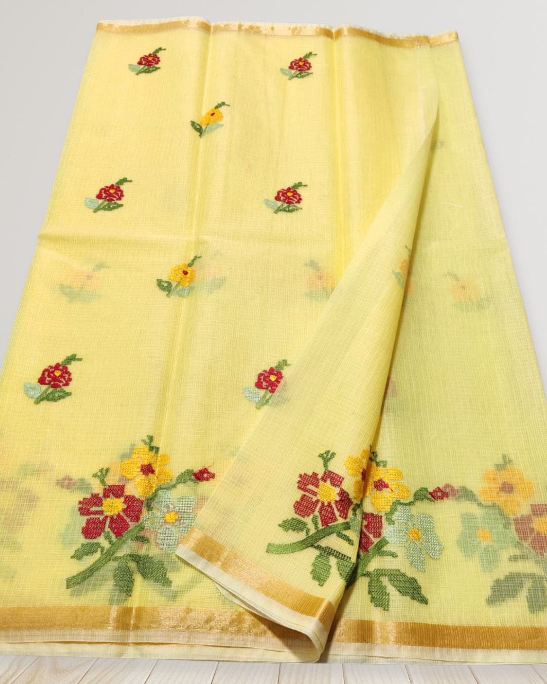 Graceful Mix Kota Cotton Saree with Blouse Piece
